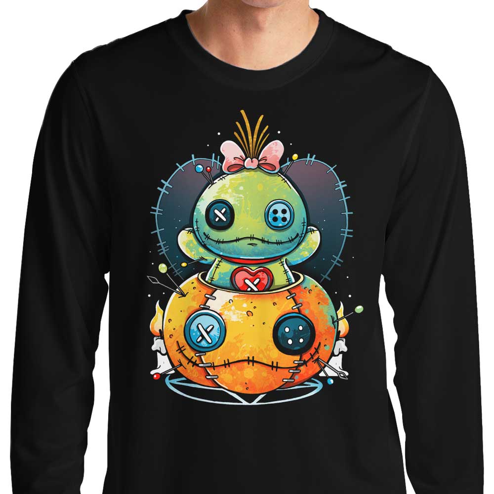 Long Sleeve Voodoo Pumpkin Graphic T-Shirt