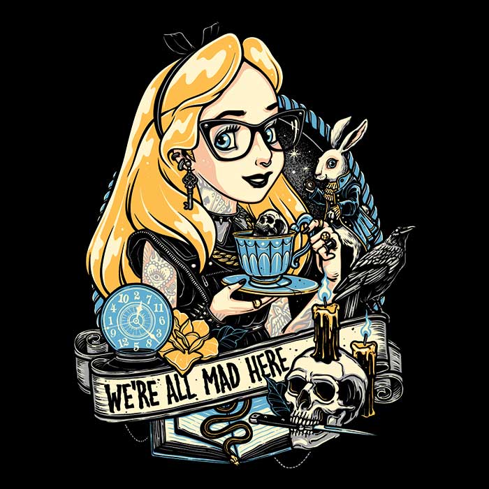 Stylish Long Sleeve Rocker Alice T-Shirt by Momma Gorilla