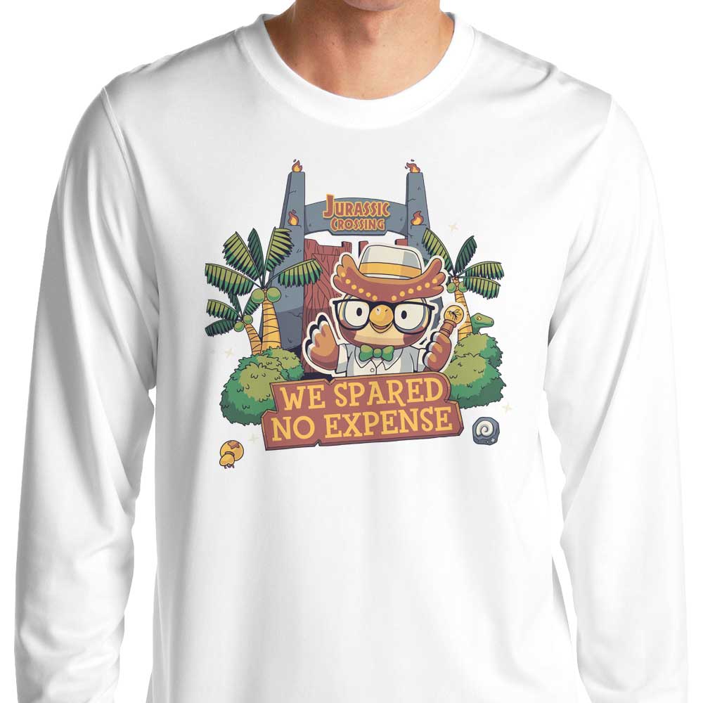 Geekydog's Jurassic Crossing Long Sleeve Crewneck T - Shirt for All Sizes