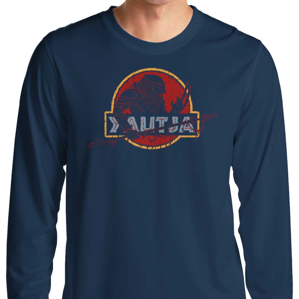 Yautja-themed Long Sleeve Crewneck T-Shirt by Crumblin' Cookie