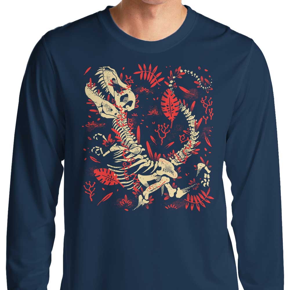 Long Sleeve T-Shirt with Tyrannosaurus Fossils Design