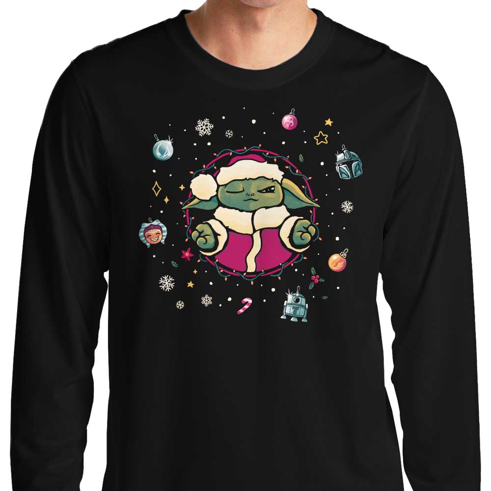 Long Sleeve Christmas Tree Meditation-themed T-Shirt for Comfortable Wear