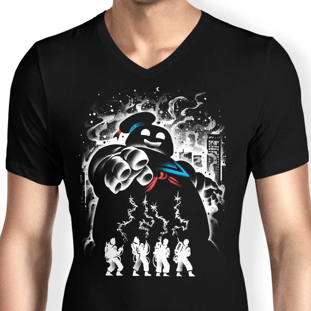 Men's V-Neck Marshmallow Ghost T-Shirt