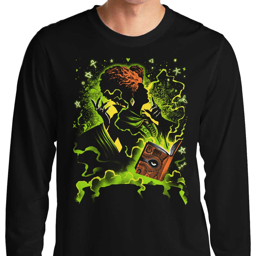 Alemaglia's Enchanting Black Magic Witch Long Sleeve Cotton T-Shirt for Fashion Lovers