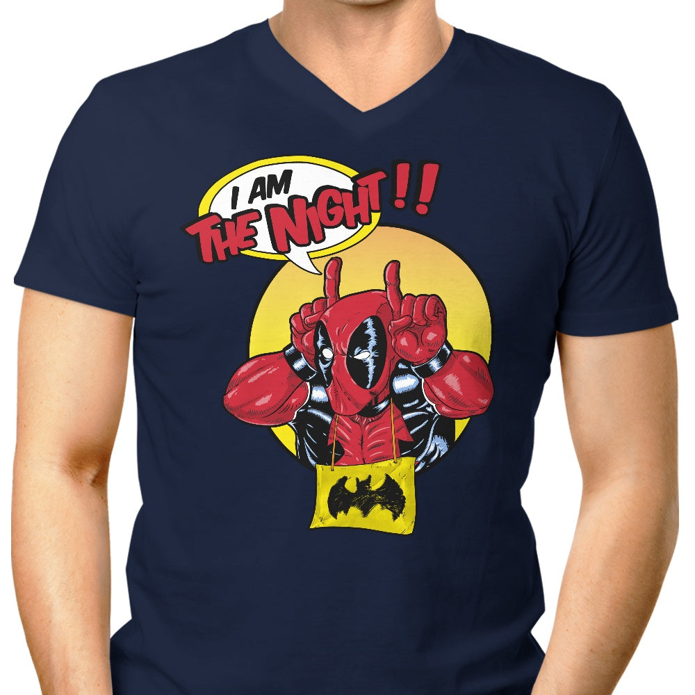 Men's V-Neck T-Shirt - 'I'm the Night' by Skullpy