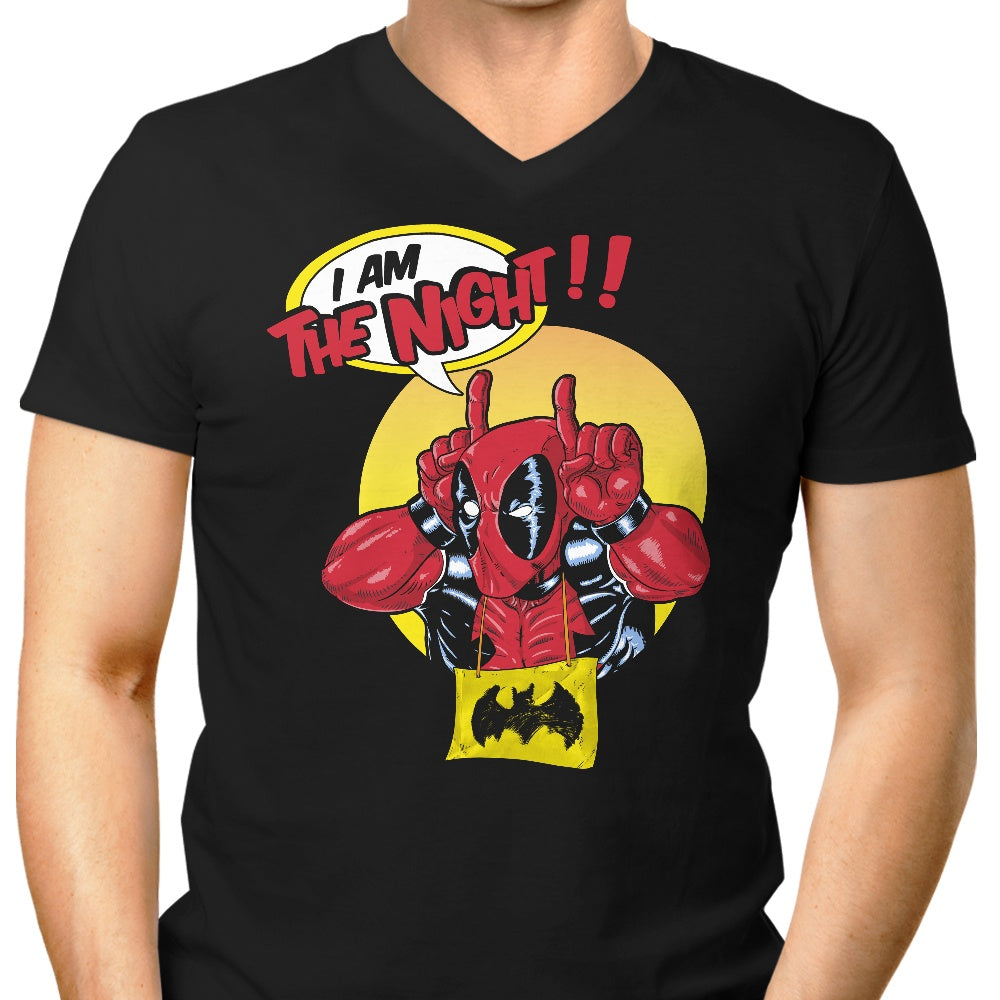 Men's V-Neck T-Shirt - 'I'm the Night' by Skullpy