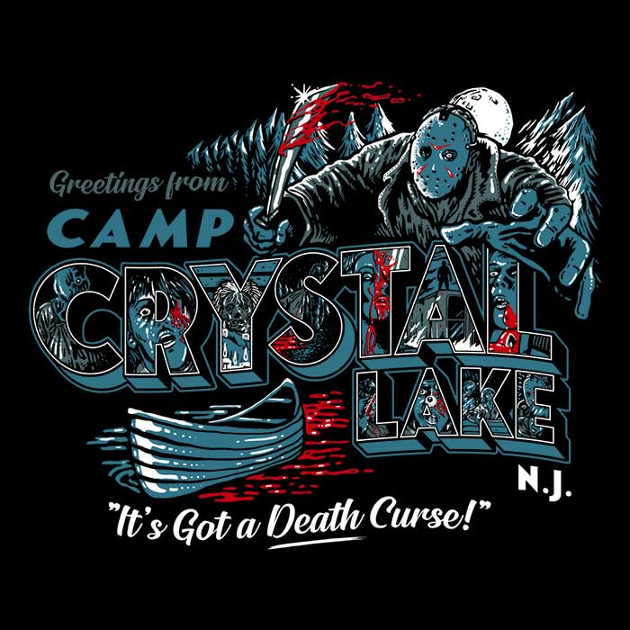 Men's V-Neck T-Shirt - 'Visit Crystal Lake' Design