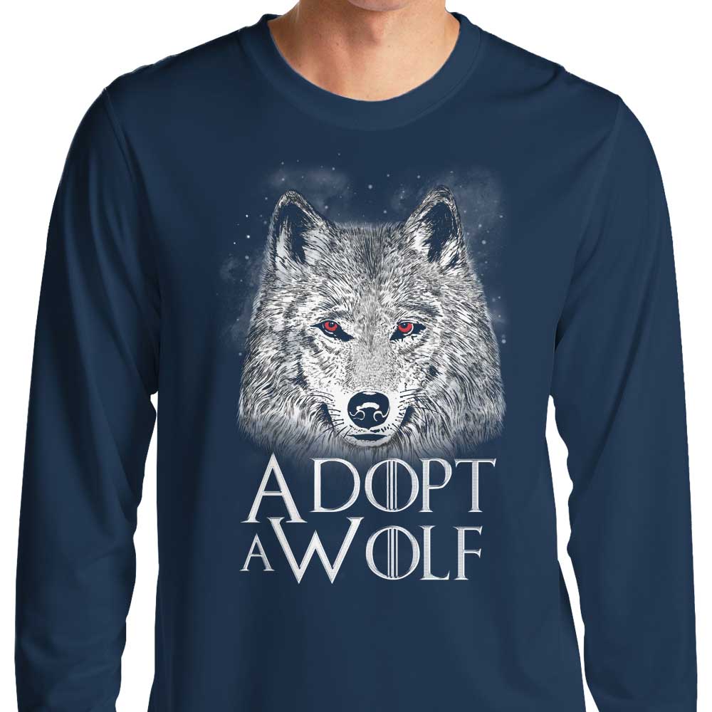 Long Sleeve 'Adopt a Wolf' T-Shirt for All Sizes