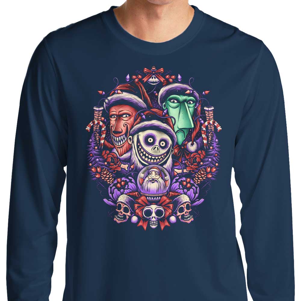 Christmas Mischief Themed Long Sleeve Crewneck T-Shirt for All Sizes