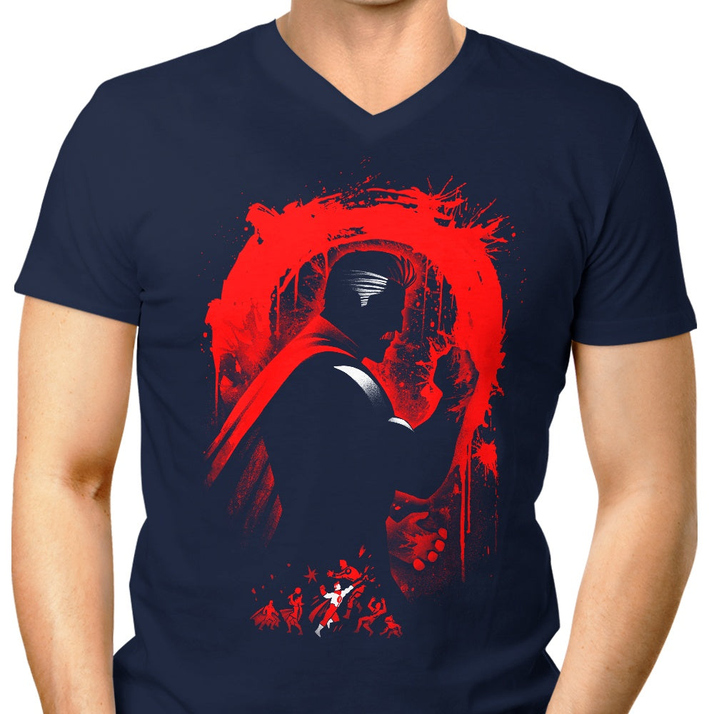 Alemaglia Men's Stylish V-Neck Omni-Villain Shirt