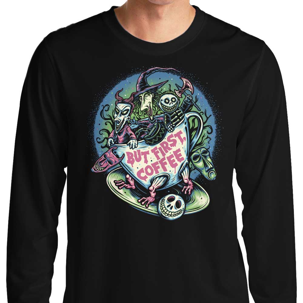 Stylish Momma Gorilla Branded 'But First Coffee' Long Sleeve Casual T - Shirt