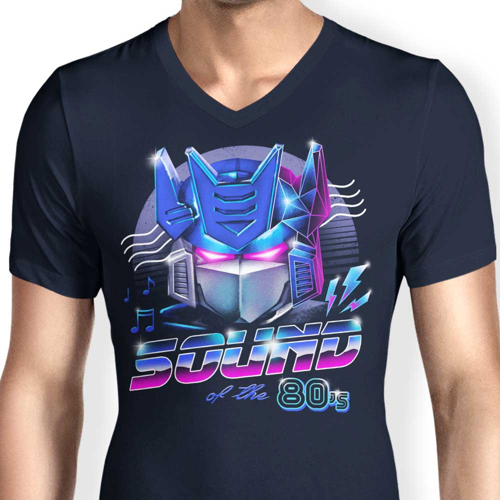 80's Music Inspired Men's V-Neck T-Shirt - Sound of the 80's