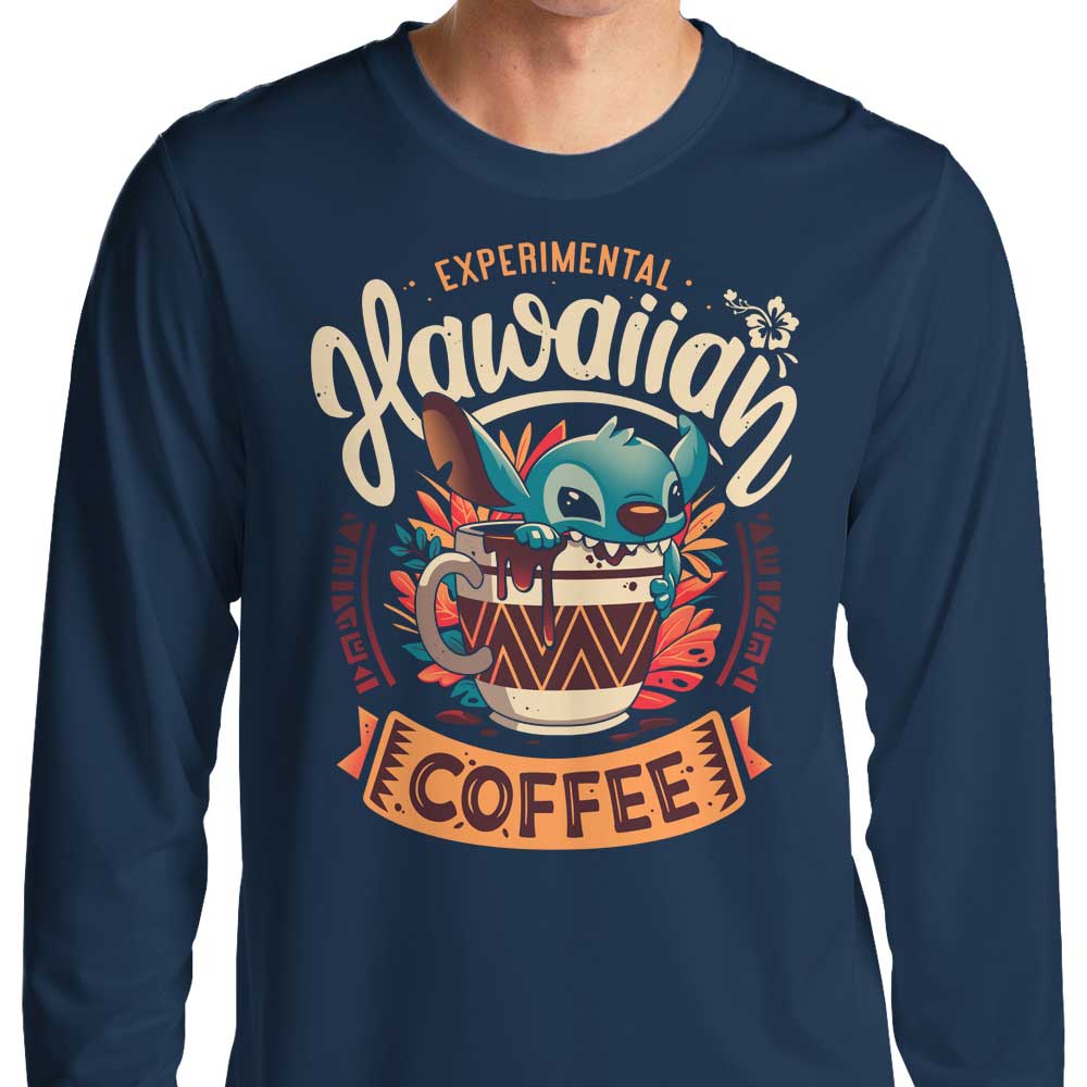 Long Sleeve T-Shirt Featuring Experimental Hawaiian Coffee Design
