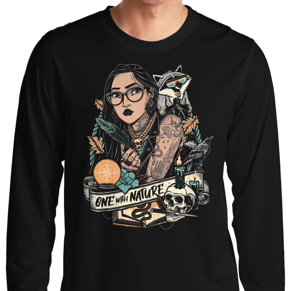 One with Nature Branded Long Sleeve Crewneck T-Shirt