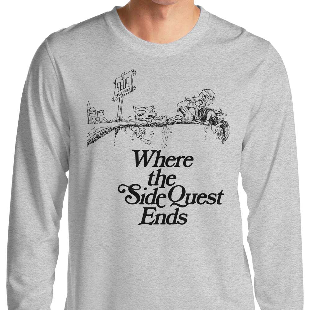 Long Sleeve T-Shirt - 'Where the Side Quest Ends' by DJKopet