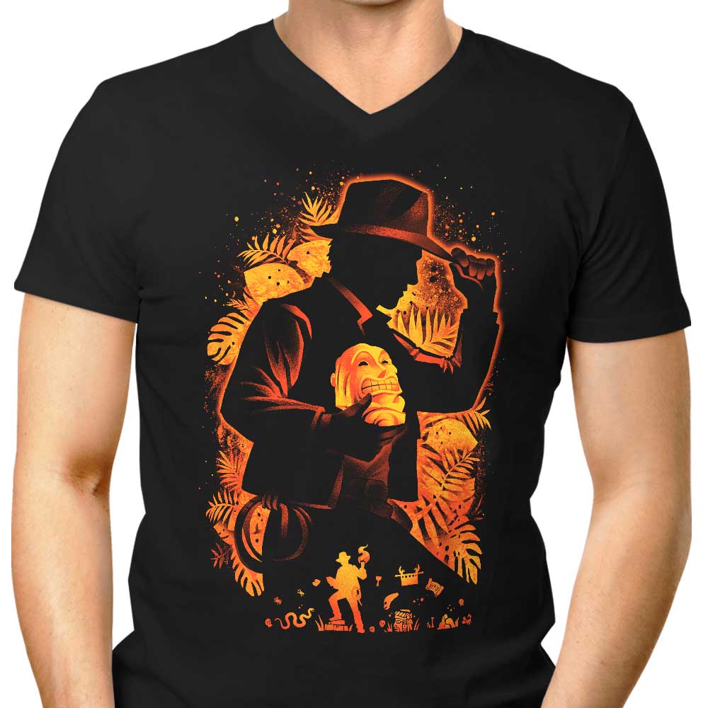 Men's Stylish V-Neck Archaeologist of Mythological Artifacts T-Shirt