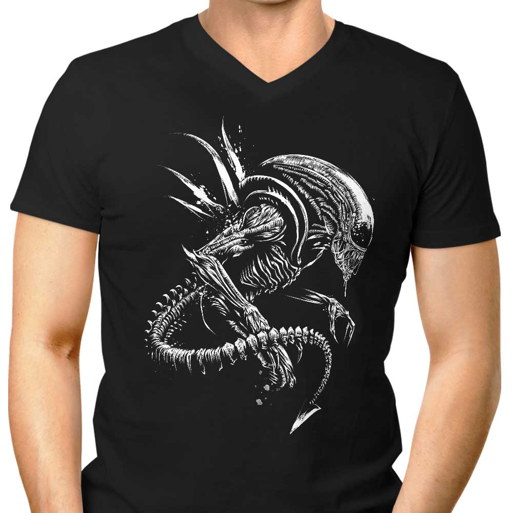 Men's Stylish V-Neck 'Space Rage' T-Shirt