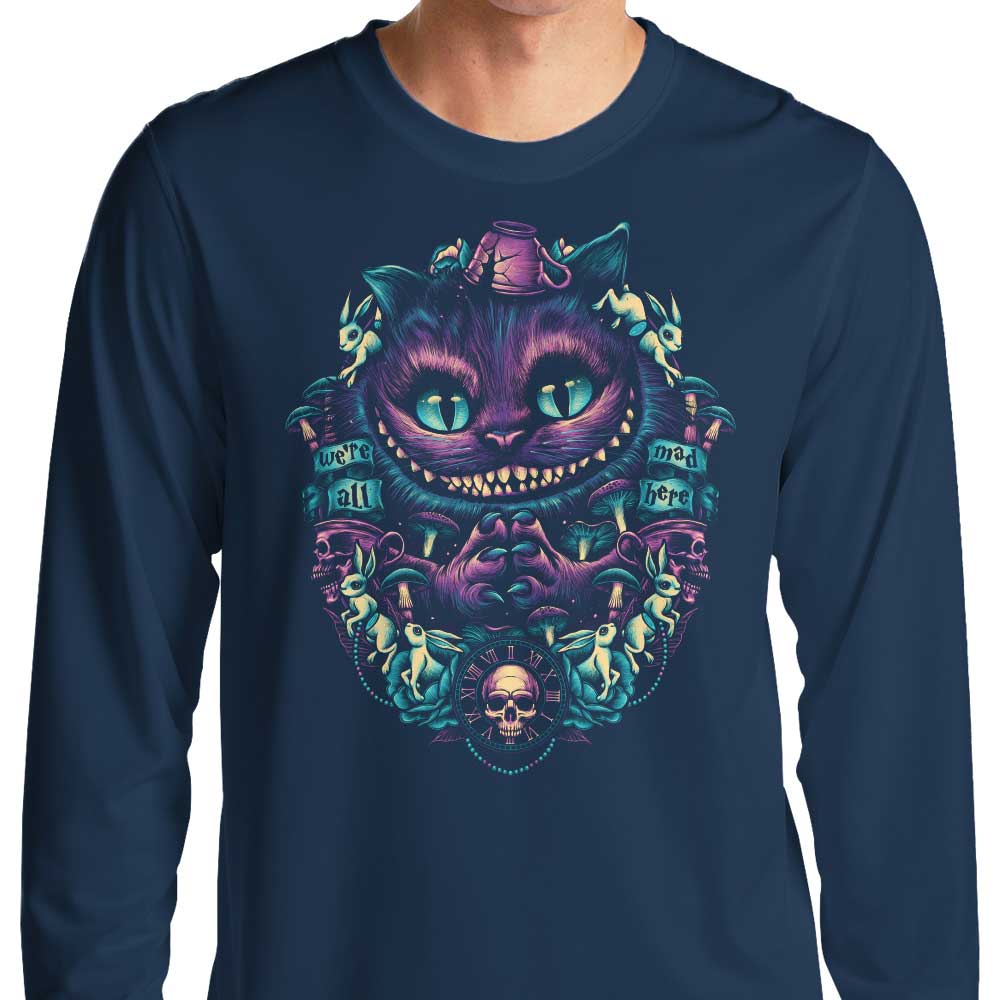 Glitchygorilla's Mischievous Cat Long Sleeve Crewneck T - Shirt