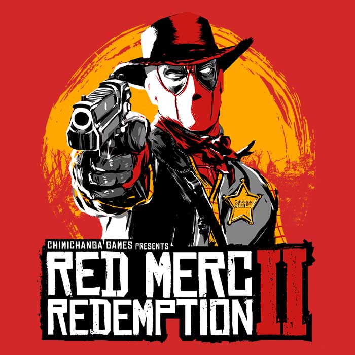 Red Mercenary Redemption Long Sleeve Crewneck T - Shirt for Men and Women