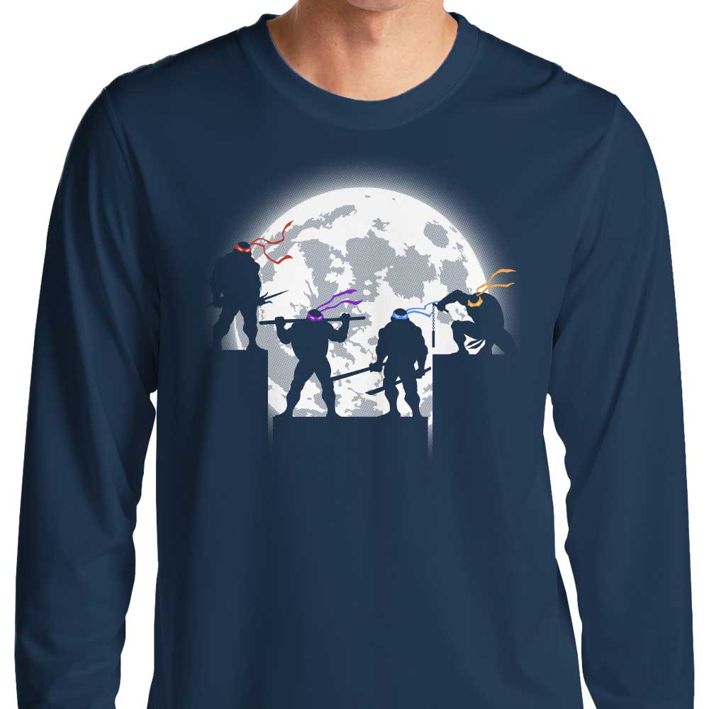 Night Shadows Long Sleeve Crewneck T-Shirt - Comfortable and Durable