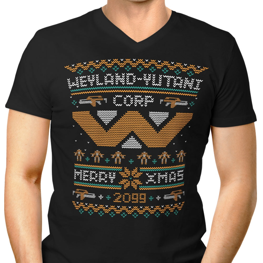 Men's Stylish V-Neck Merry Xenomas T-Shirt