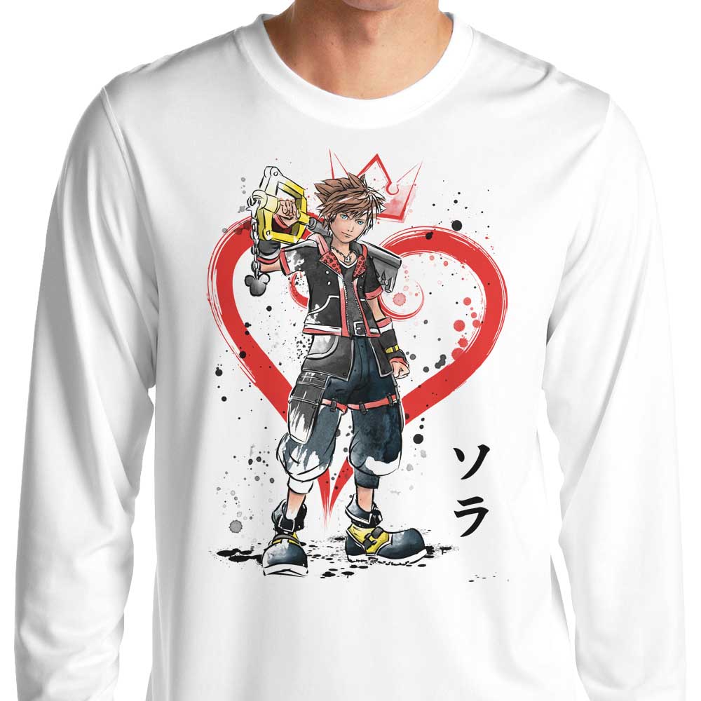 Stylish Watercolor Kingdom-themed Long Sleeve Crewneck T-Shirt for Fashion Enthusiasts