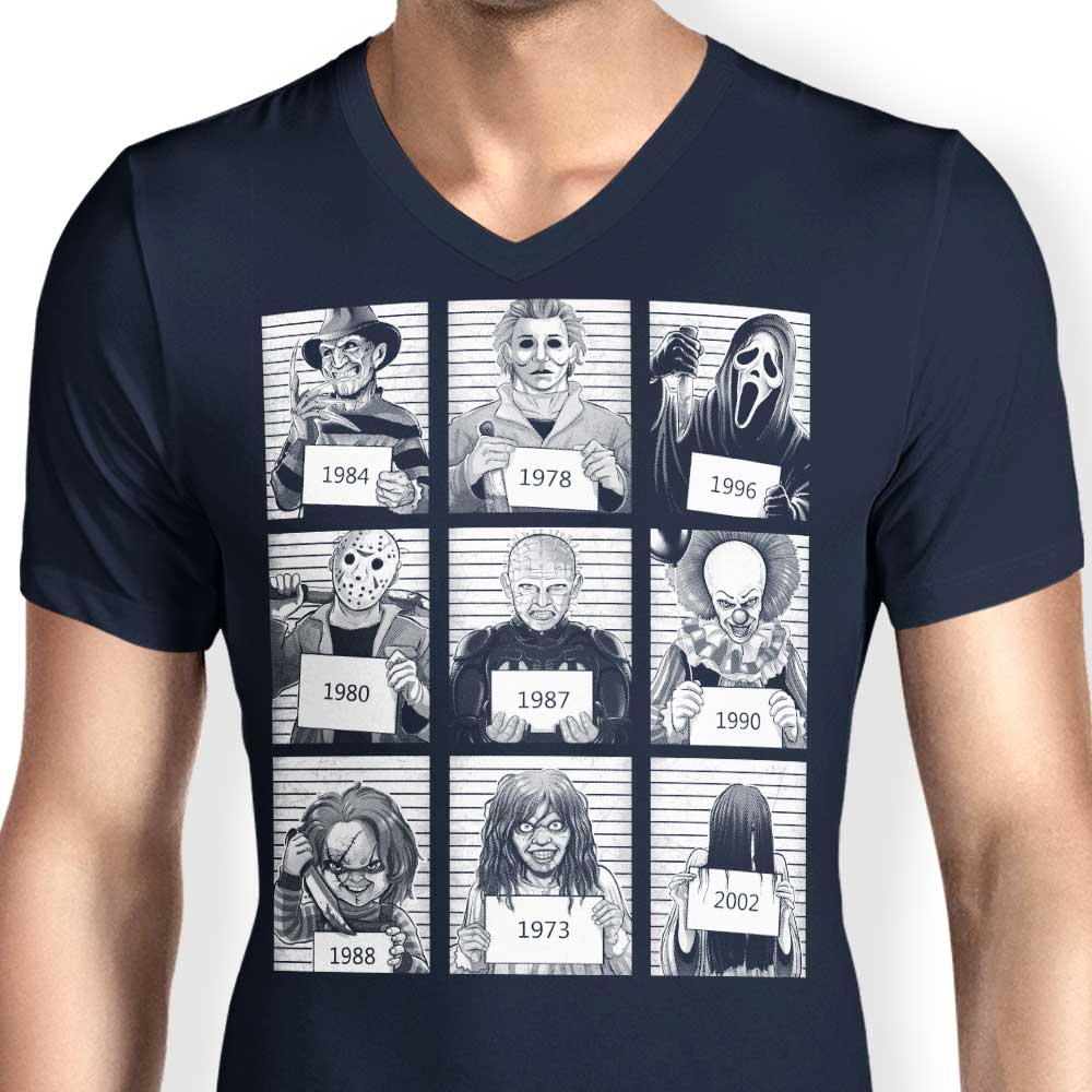 Alemaglia's Men's V-Neck Prison Horror Style T-Shirt