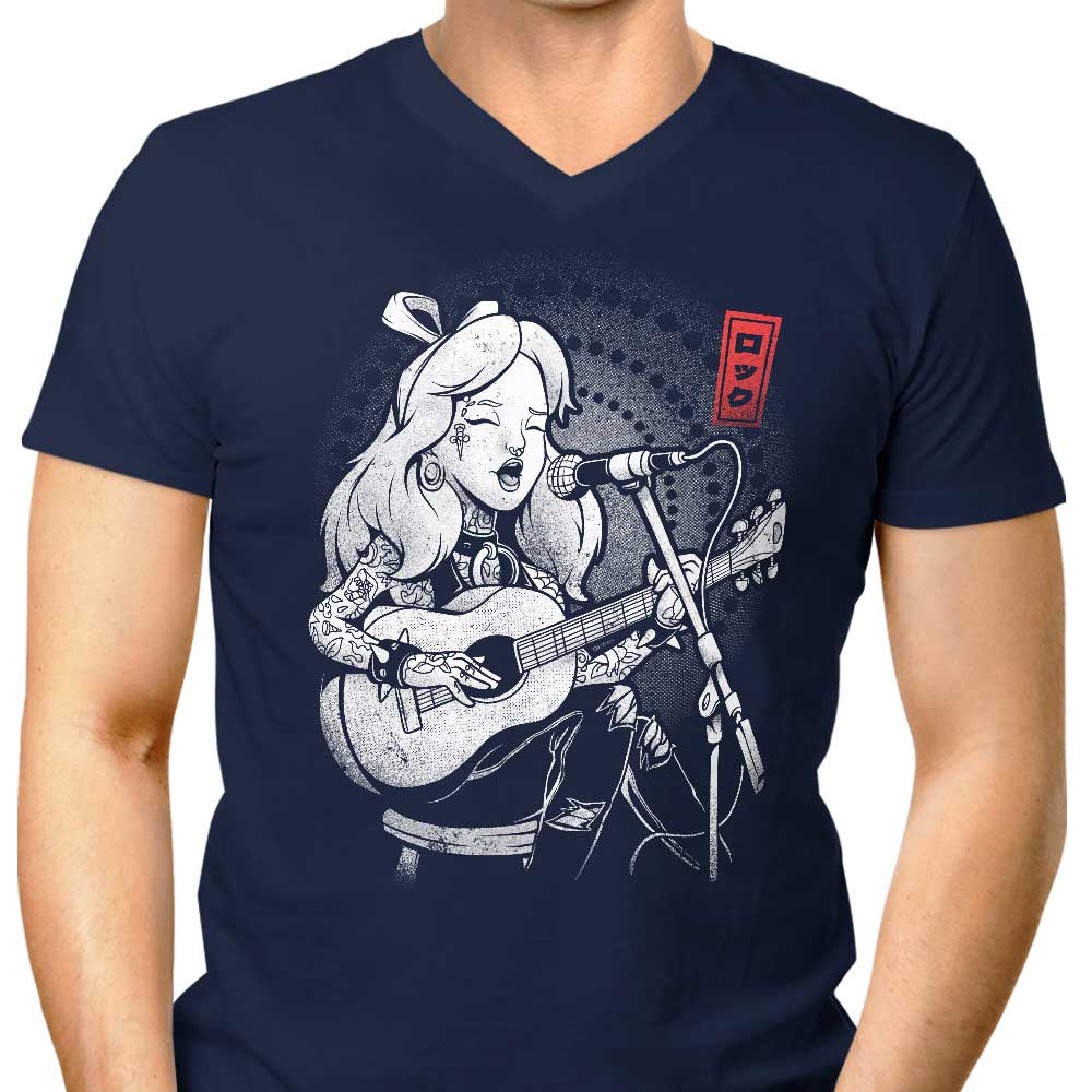 Men's V-Neck T-Shirt - The Enchanting Wonderland Song