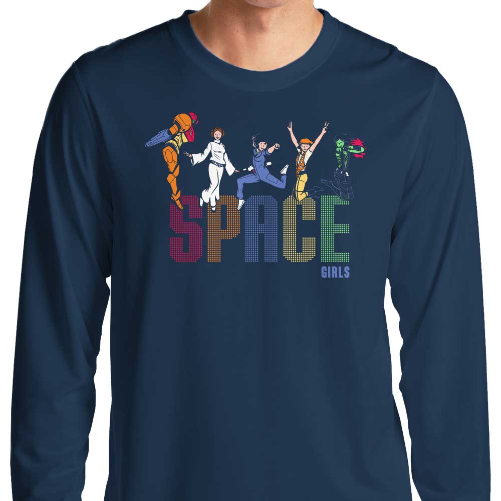 Space Girls Long Sleeve Crewneck T - Shirt by JayHai