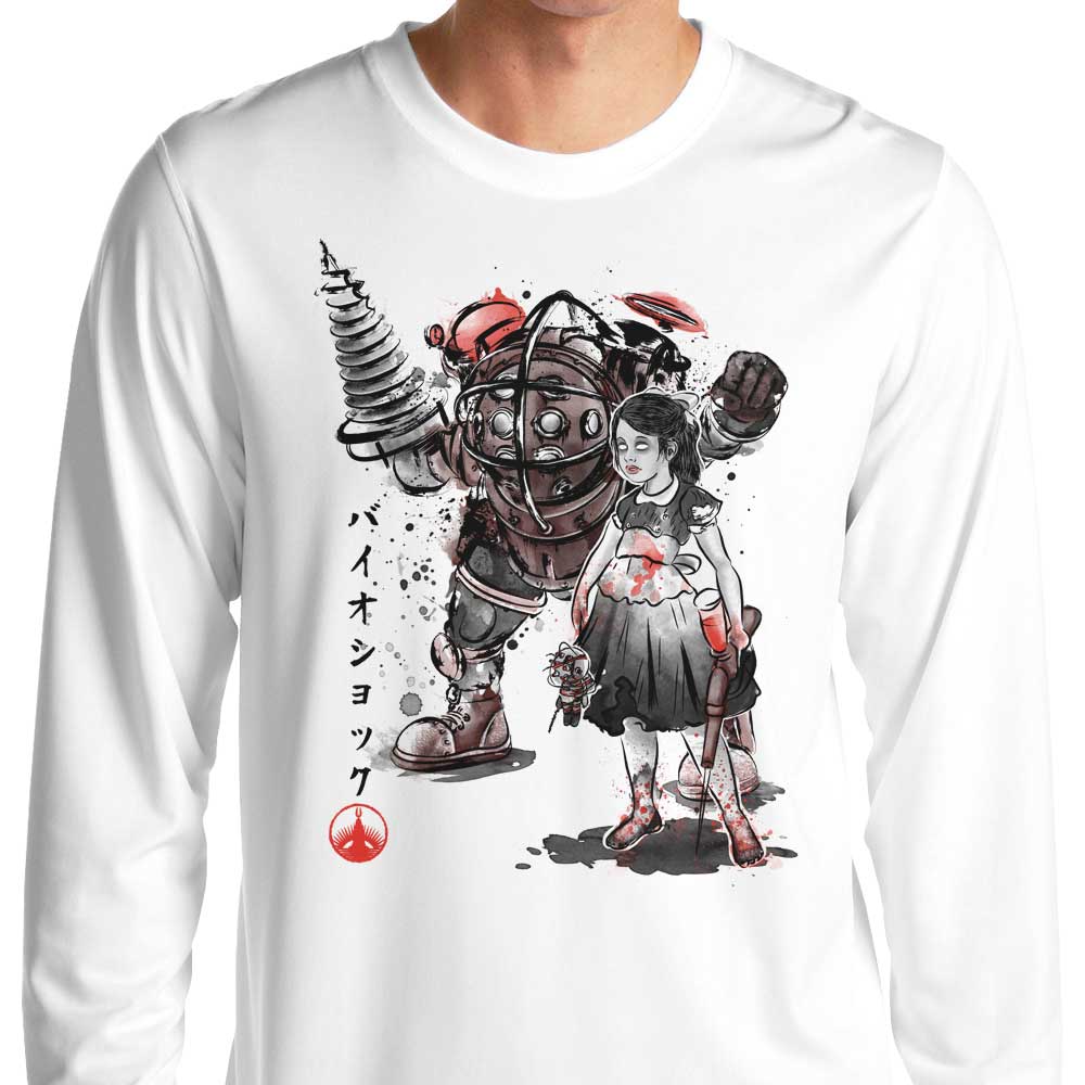 Long Sleeve Little Sister Sumi-e T-Shirt by Dr. Monekers
