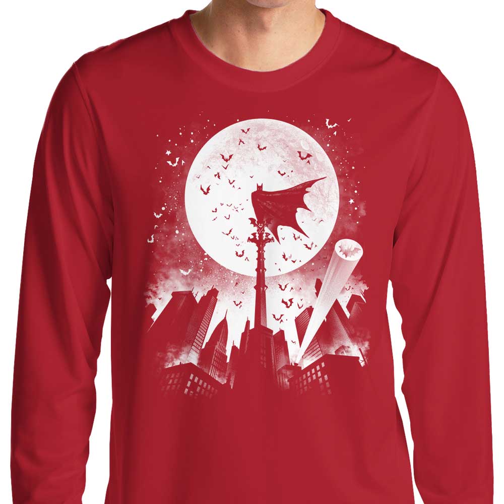 Long Sleeve T-Shirt with a Caped Silhouette Design