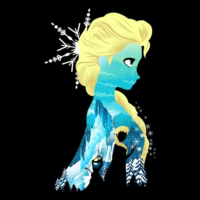 Long Sleeve Ice Princess Silhouette Fashion T-Shirt