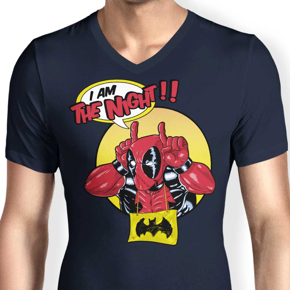Men's V-Neck T-Shirt - 'I'm the Night' by Skullpy