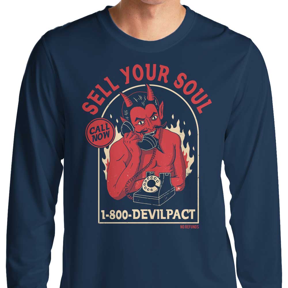 No-Refunds Policy Long Sleeve Crewneck T-Shirt by DinoMike