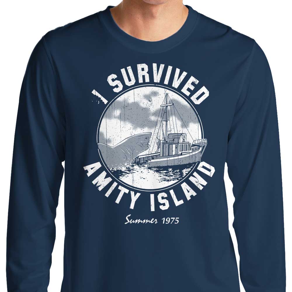 I Survived Amity Island Men's and Women's Long Sleeve Comfortable T-Shirt