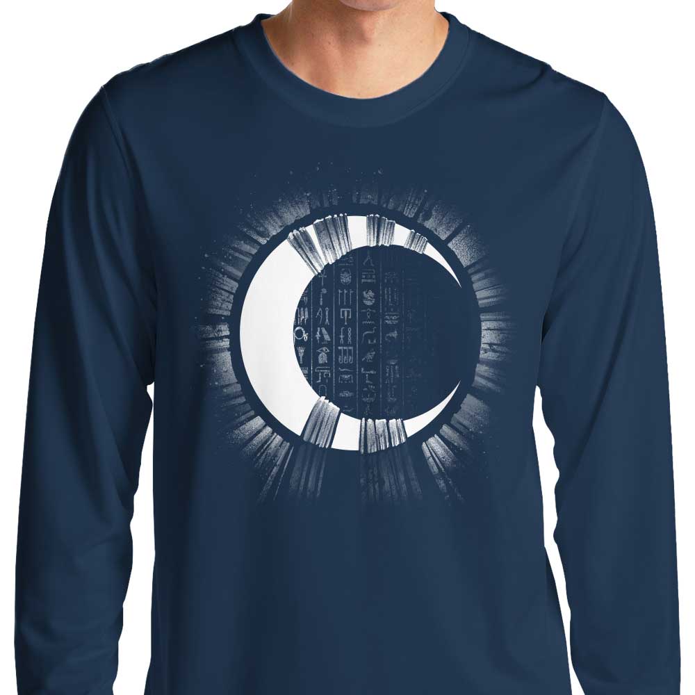 Alemaglia's Moon Bust Design Long Sleeve Crewneck T - Shirt for All Sizes