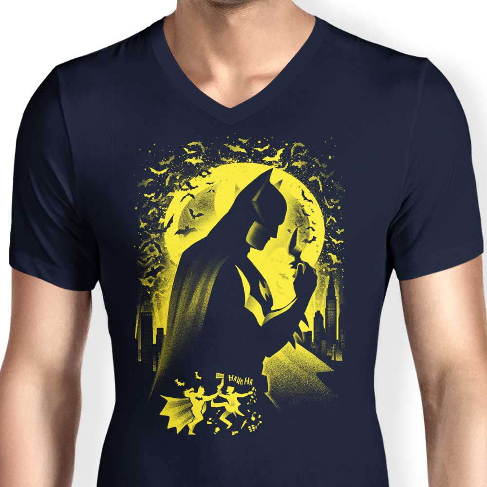 Alemaglia Men's Stylish V-Neck - The Dark Night Edition