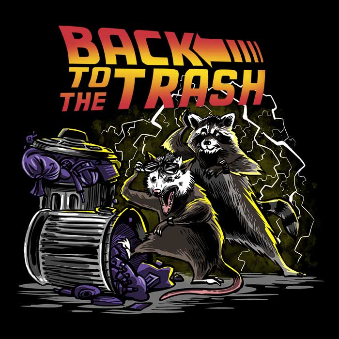 Zascanauta's Retro-Inspired Back to the Trash Long Sleeve Crewneck T-Shirt for All Sizes