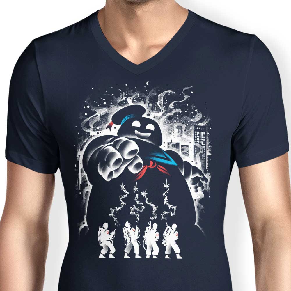 Men's V-Neck Marshmallow Ghost T-Shirt