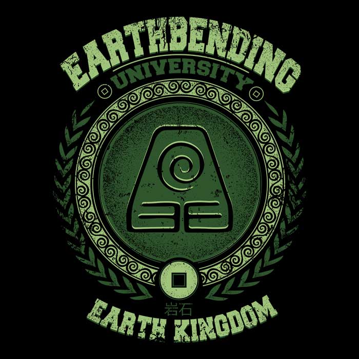 Typhoonic Art's Earthbending University Long - Sleeve Crewneck Sweatshirt