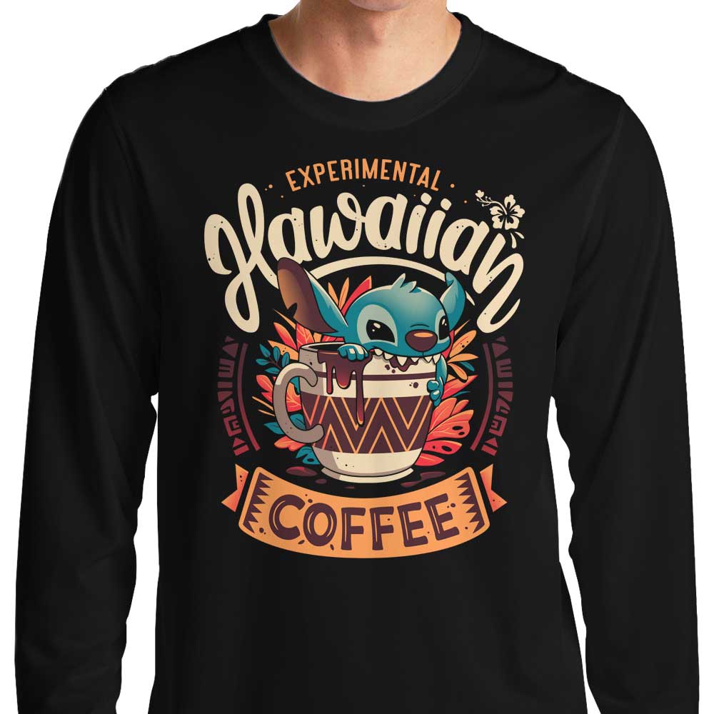 Long Sleeve T-Shirt Featuring Experimental Hawaiian Coffee Design