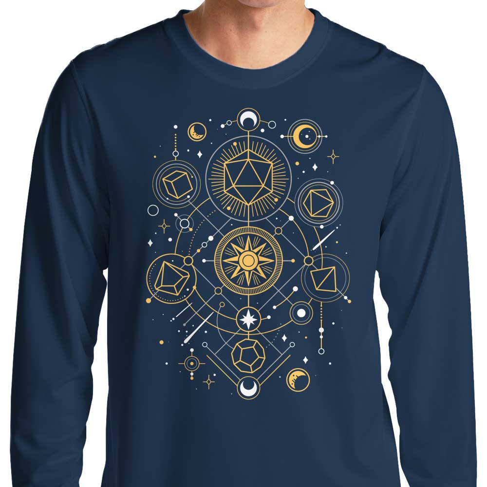 Enchanting Long Sleeve T-Shirt with Mystical Dice Chart