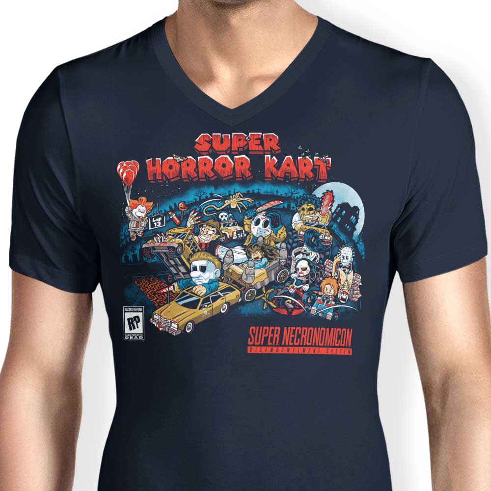 Prime Premne Design Men's V-Neck Super Horror Kart T-Shirt