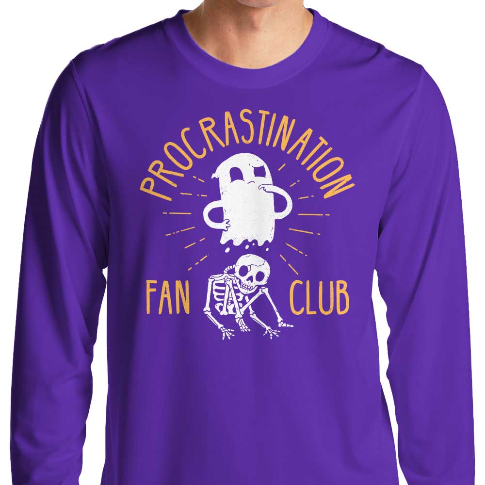 DinoMike's Procrastination Fan Club Long Sleeve Crewneck T - Shirt