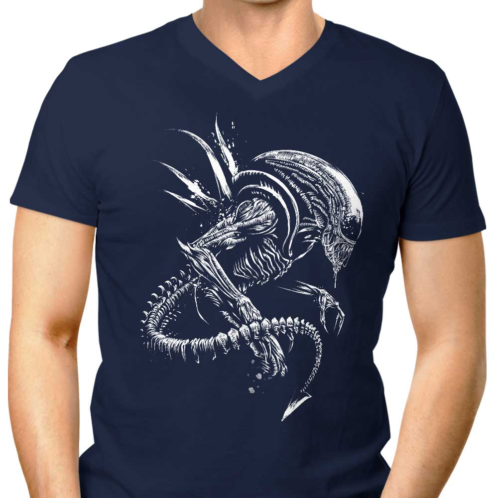 Men's Stylish V-Neck 'Space Rage' T-Shirt