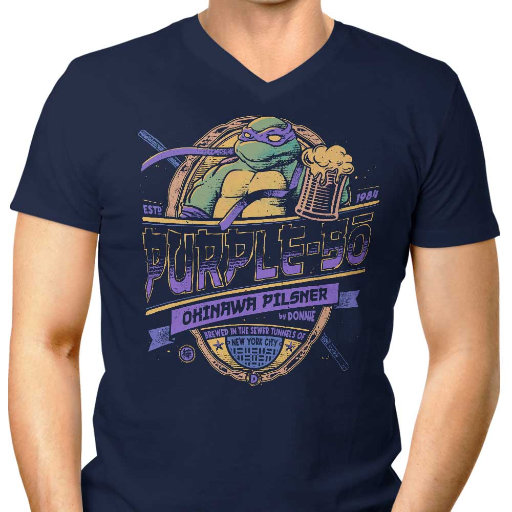 Men's Purple V-Neck T-Shirt - Purple Bo