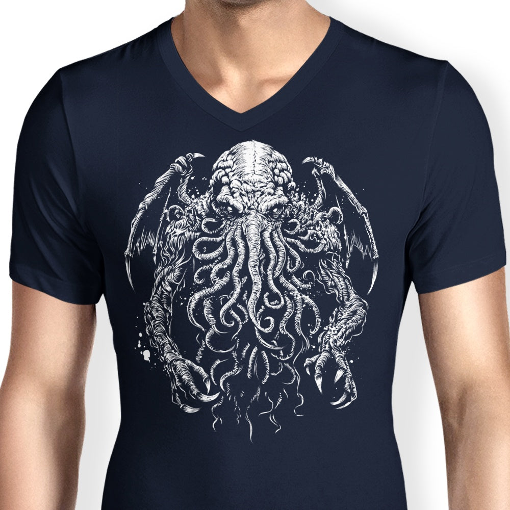 Men's V-Neck T-Shirt - Behind the Mysterious Shadows