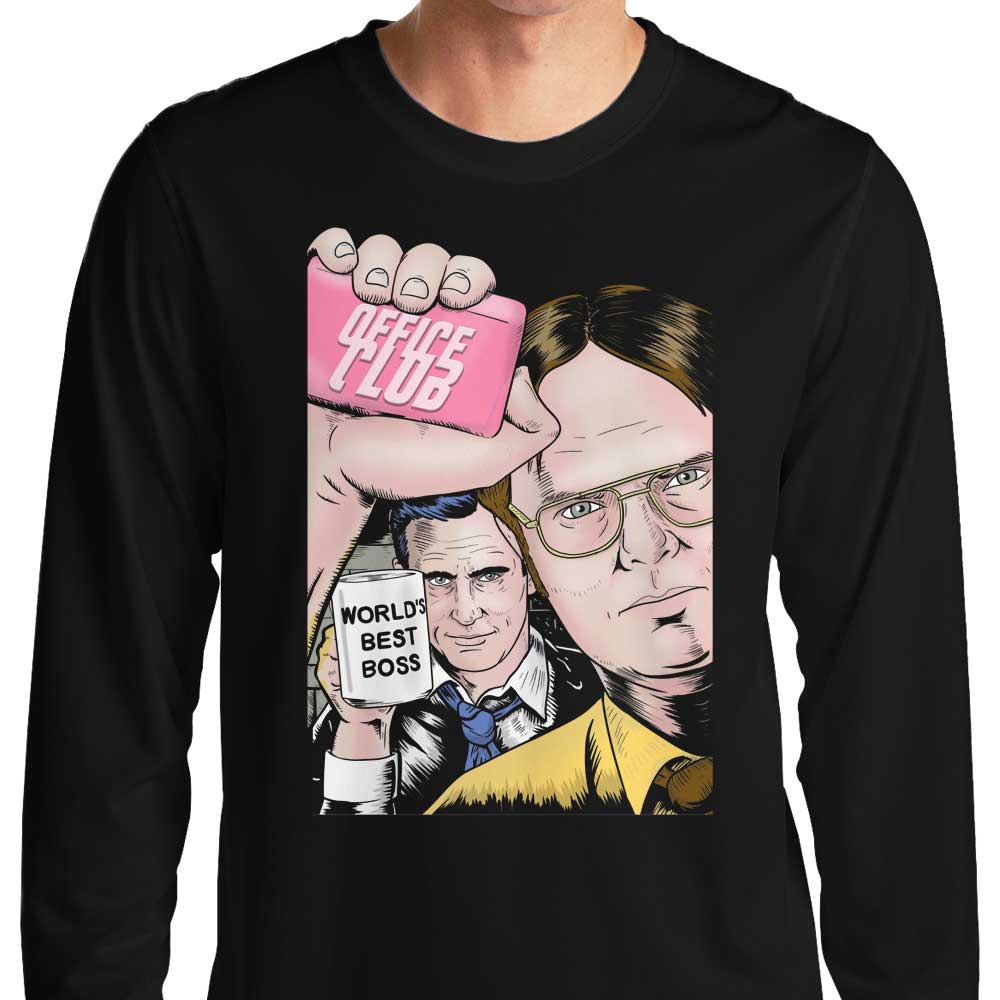 Office Club Men's Long Sleeve Crewneck T-Shirt for Professional Wear