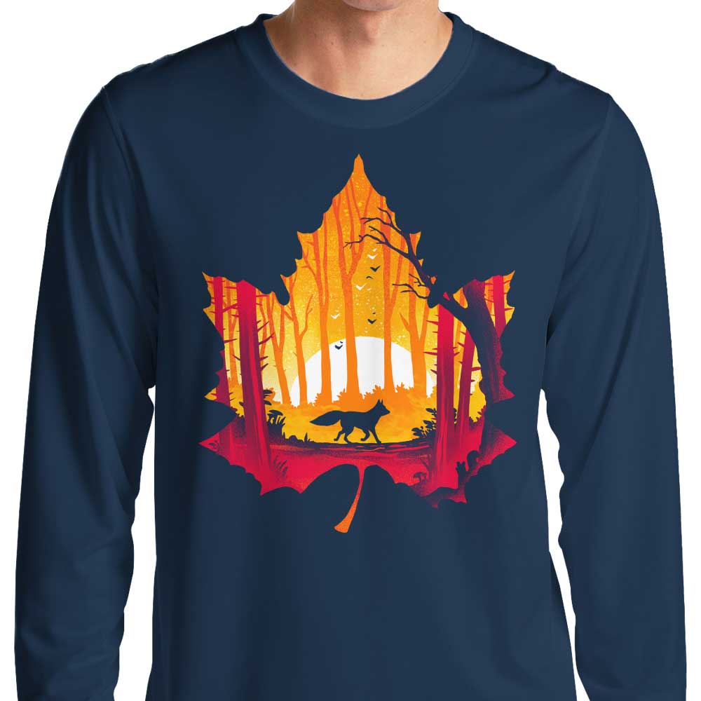 Alemaglia's Sunset Fox Design Long Sleeve Crewneck T-Shirt for All Sizes