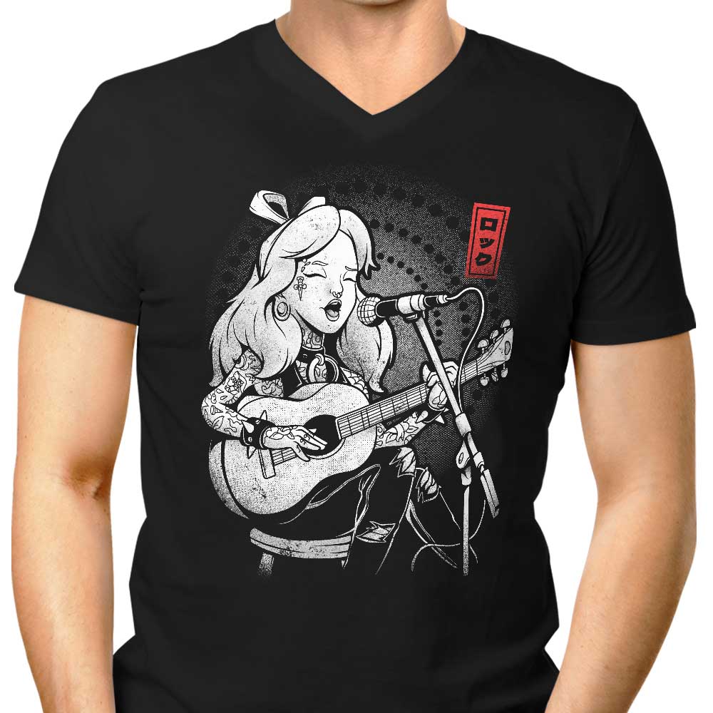 Men's V-Neck T-Shirt - The Enchanting Wonderland Song